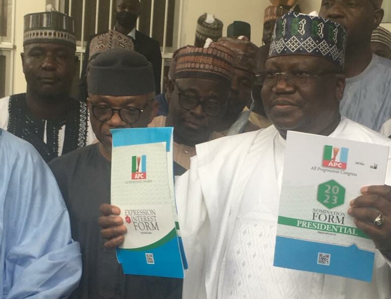 Senate president, Lawan,  joins presidential race, picks APC forms