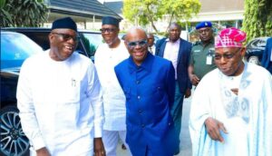 Obasanjo, Fayemi meet Wike in Rivers