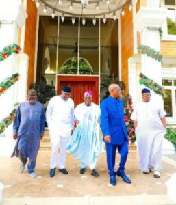 Obasanjo, Fayemi, visits Wike 