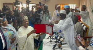 Uba Sani Receiving Certificate of Return 