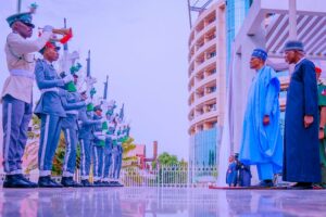 President Muhammadu Buhari at the commissioning of the new Customs Headquarters in Abuja