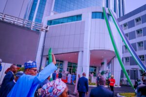 President Muhammadu Buhari at the commissioning of the new Customs Headquarters in Abuja