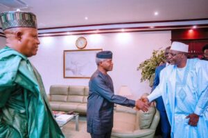 Osinbajo and Shettima on the tour of Aso Villa 