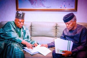 Osinbajo and Shettima on the tour of Aso Villa 