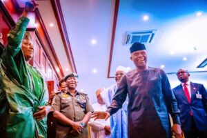 Osinbajo and Shettima on the tour of Aso Villa 